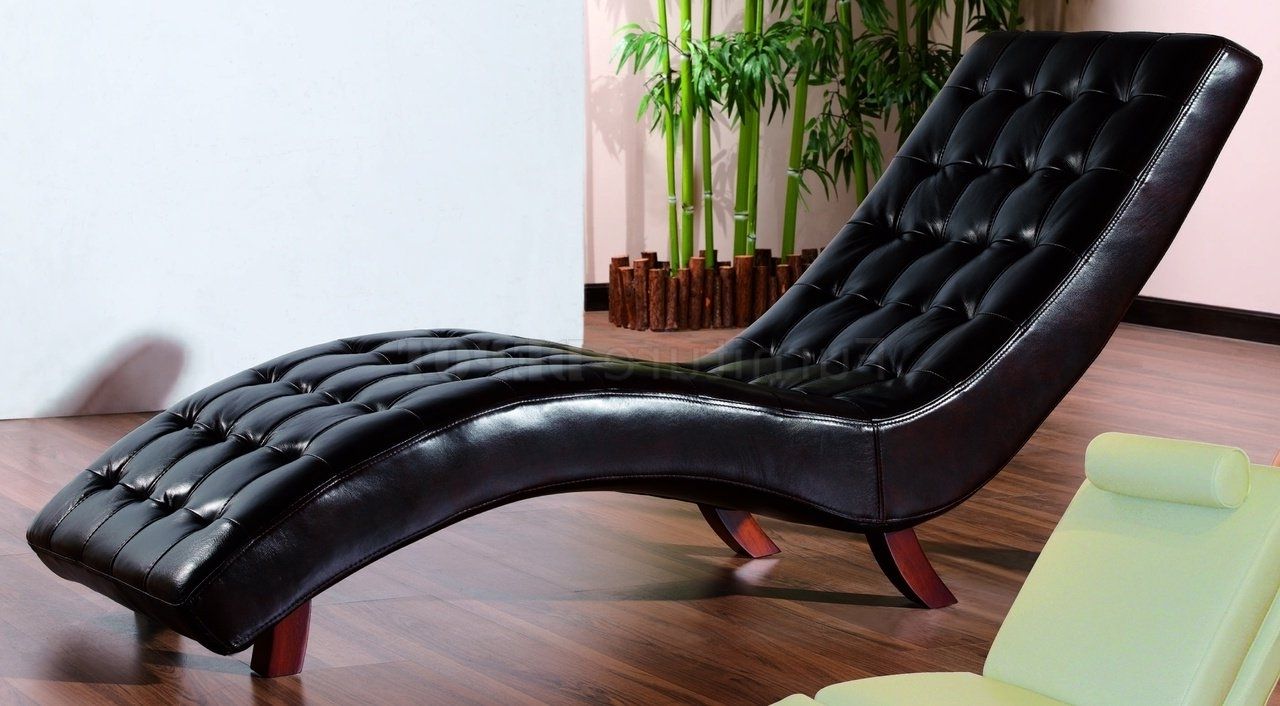 Black Leather Chaise Lounge Chair • Lounge Chairs Ideas In Current Black Leather Chaises (View 11 of 15)
