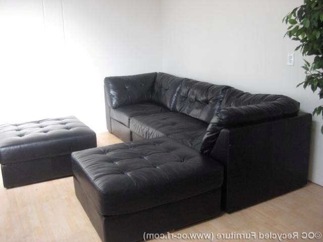 Black Leather Sectional Ottomans 2 Inside Favorite Black Leather Sectionals With Ottoman (Photo 10 of 10)