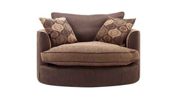 Black Leather Swivel Sofa Chair Couch Cuddle Design Awesome In Pertaining To Trendy Sofas With Swivel Chair (View 2 of 10)
