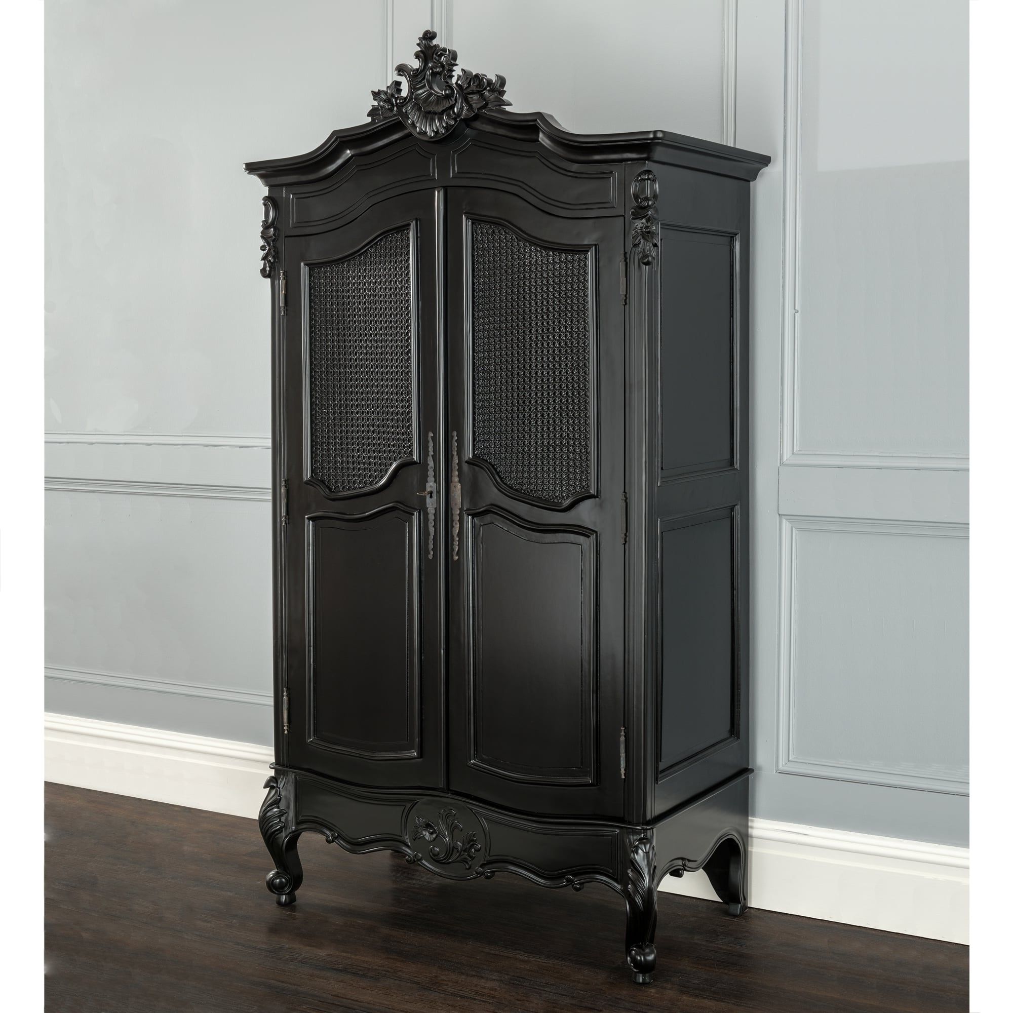 Black Painted Furniture Within Antique French Wardrobes (View 11 of 15)