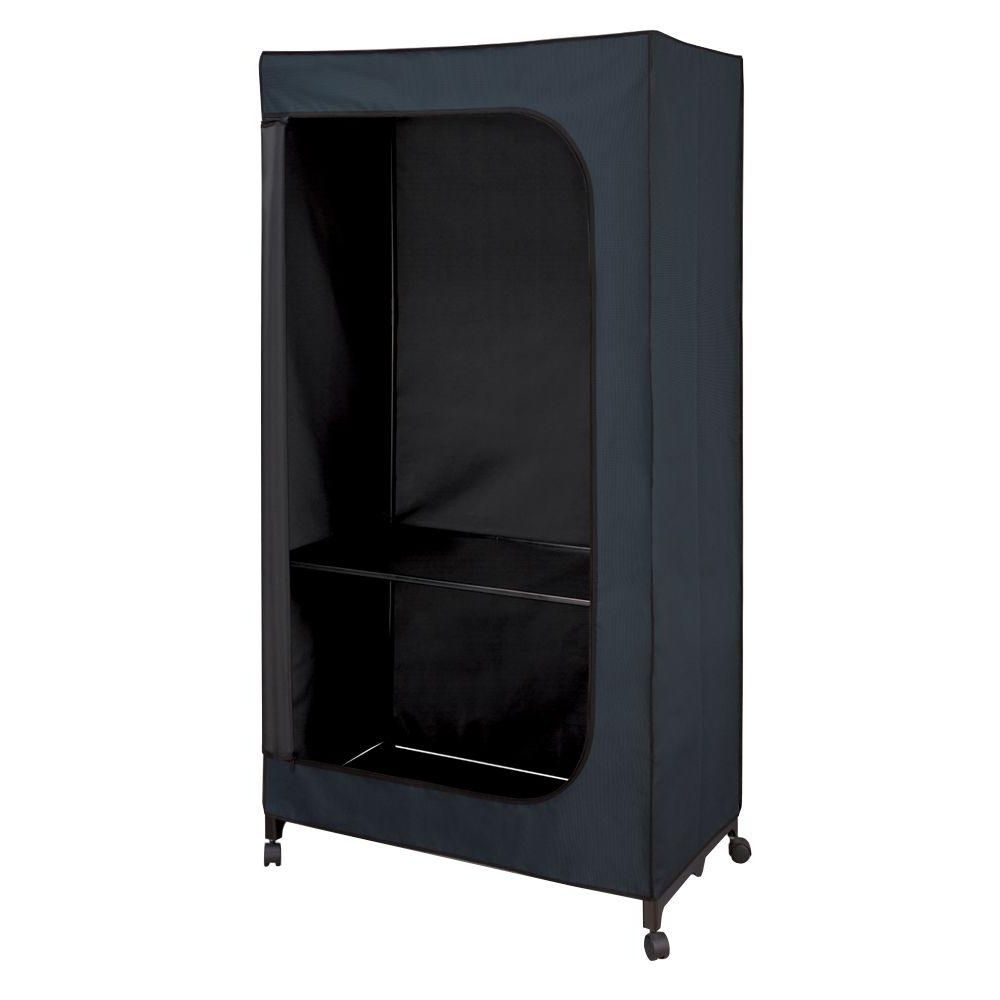 Black Wardrobes For Fashionable Order Home Collection Fabric Rolling Wardrobe 3328054 – The Home Depot (Photo 5 of 15)