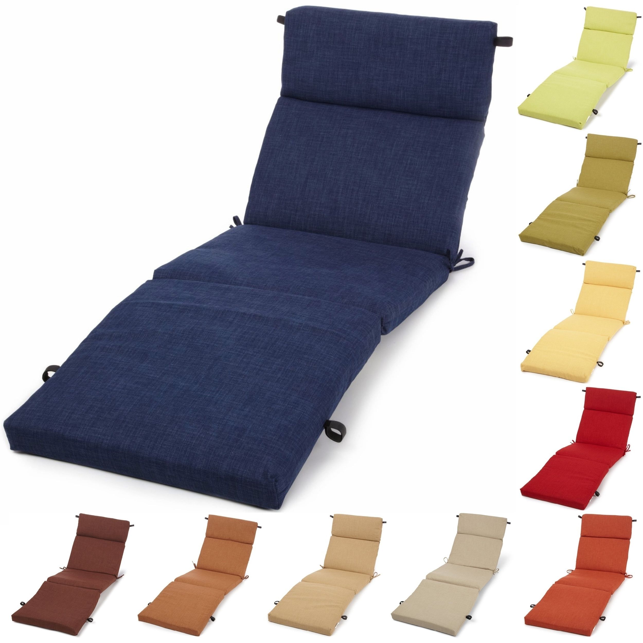 Blazing Needles Solid All Weather Uv Resistant Outdoor Chaise Within Well Liked Chaise Cushions (View 13 of 15)