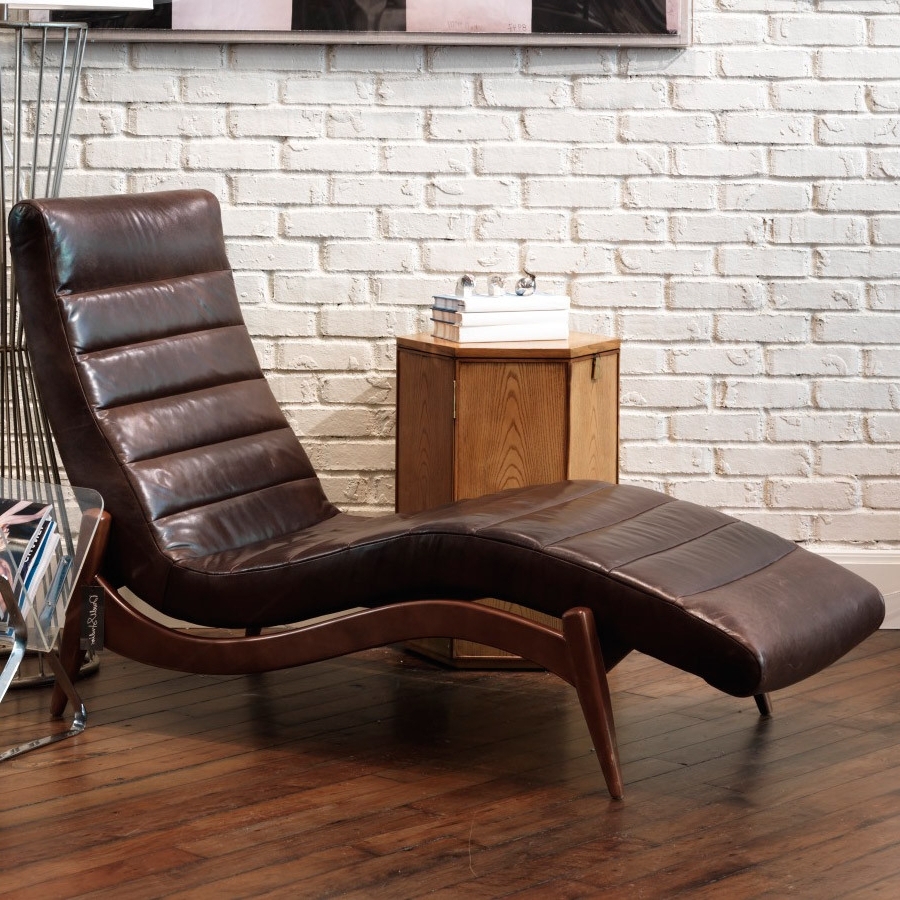 Featured Photo of 15 The Best Brown Leather Chaise Lounges