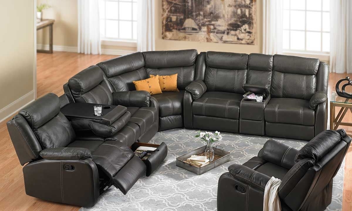 Cache Reclining Storage Sectional (Photo 1 of 15)