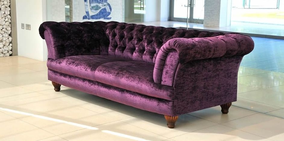 Catosfera With Velvet Purple Sofas (View 5 of 10)