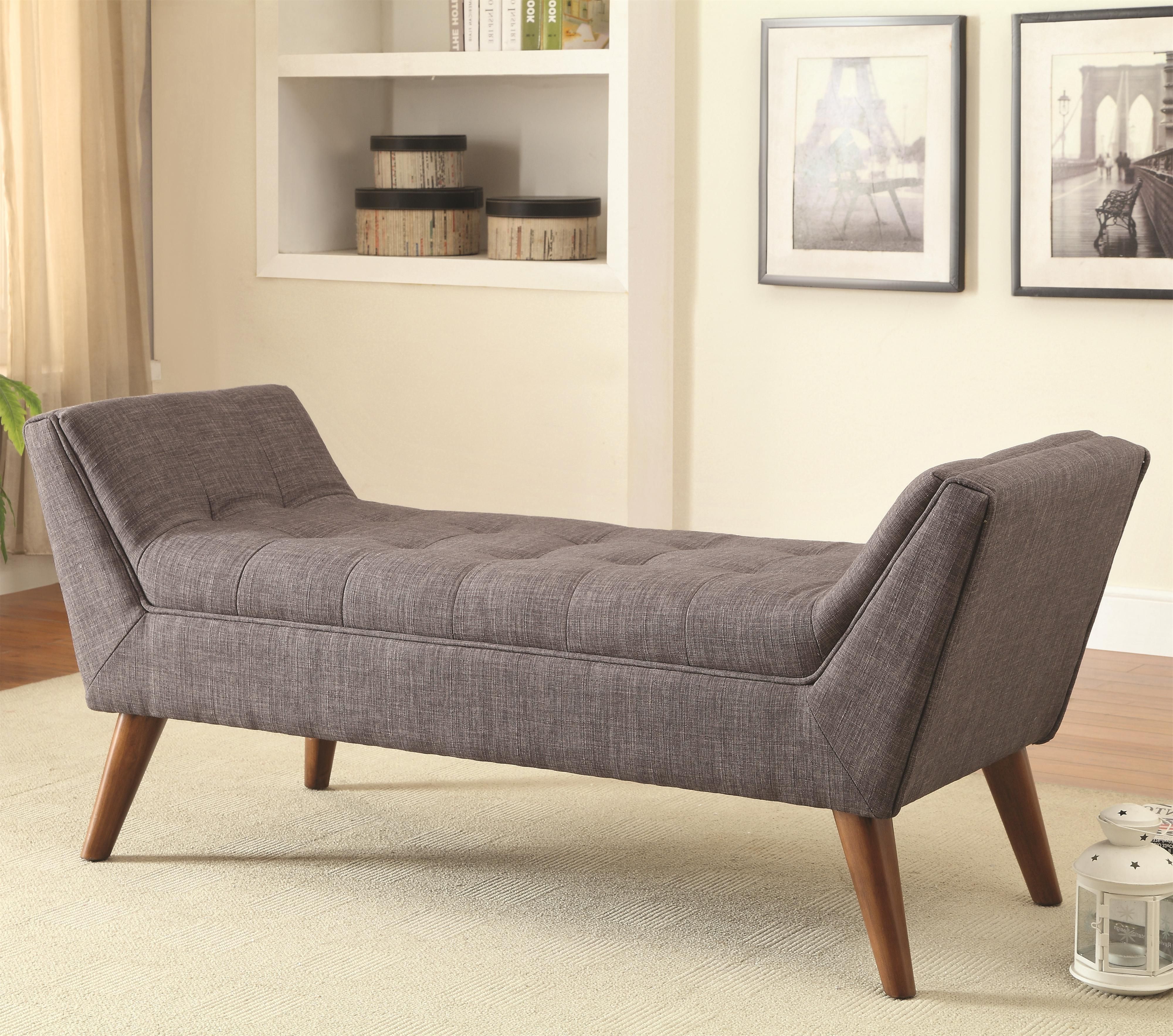 Chaise Benchs In Trendy Mid Century Modern Upholstered Accent Benchcoaster (View 14 of 15)