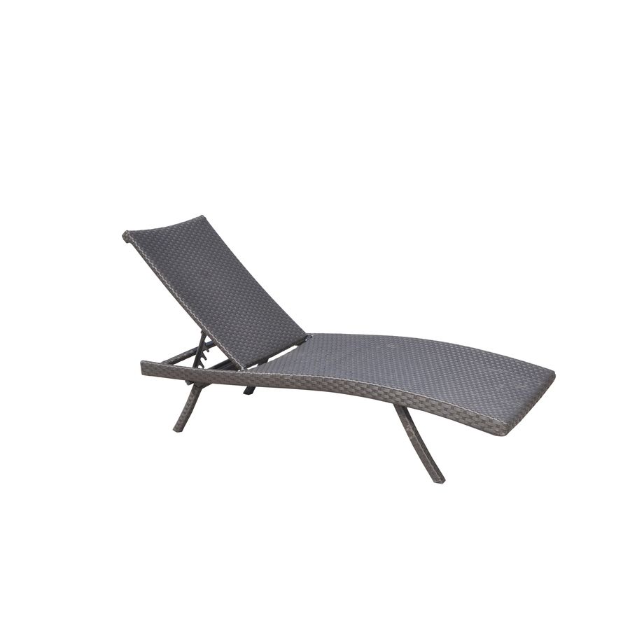 Chaise Lounge Chairs At Lowes Within Most Current Shop Allen + Roth Aluminum Stackable Folding Patio Chaise Lounge (View 4 of 15)