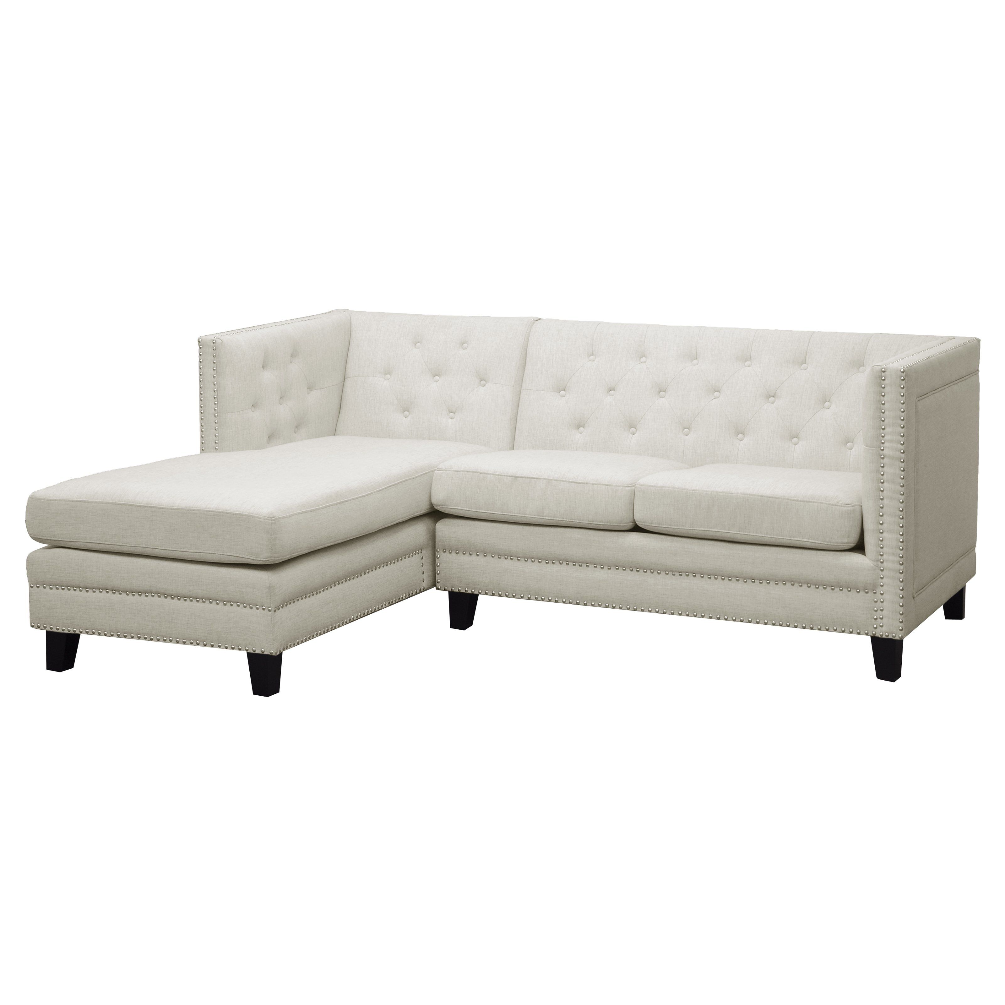 Chaise Lounge Sleepers With Famous Idyllic White Tuxedo Tufted Sectional With Chaise Lounge Sleepers (View 12 of 15)