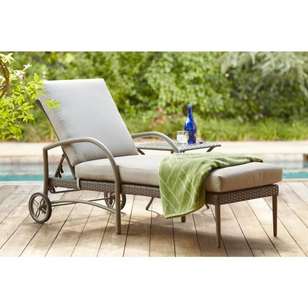 Chaise Lounges For Patio Intended For Trendy Hampton Bay Posada Patio Chaise Lounge With Gray Cushion (View 11 of 15)