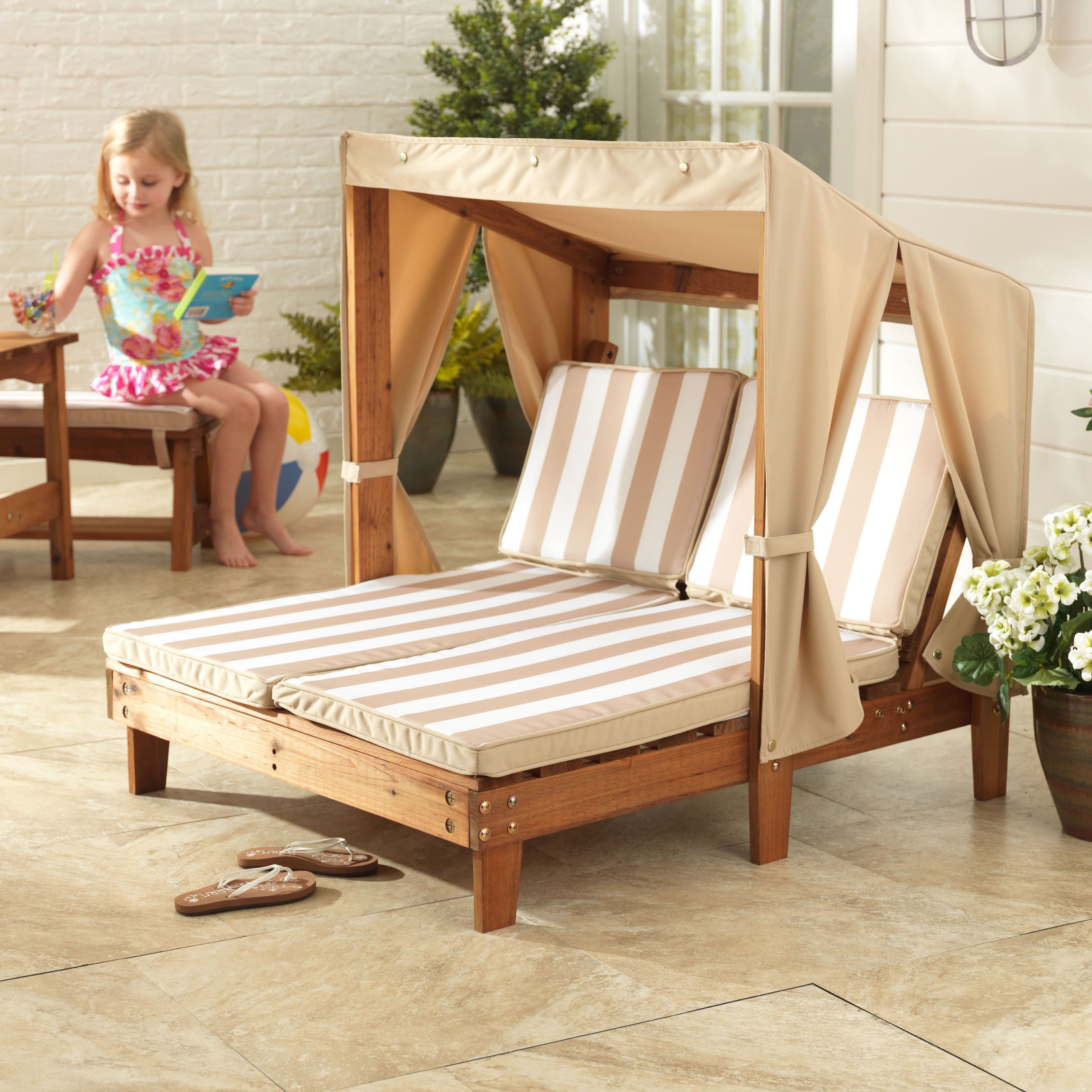 Children's Chaise Lounges Throughout Latest Kidkraft Double Chaise Chair – 502 – Walmart (View 15 of 15)