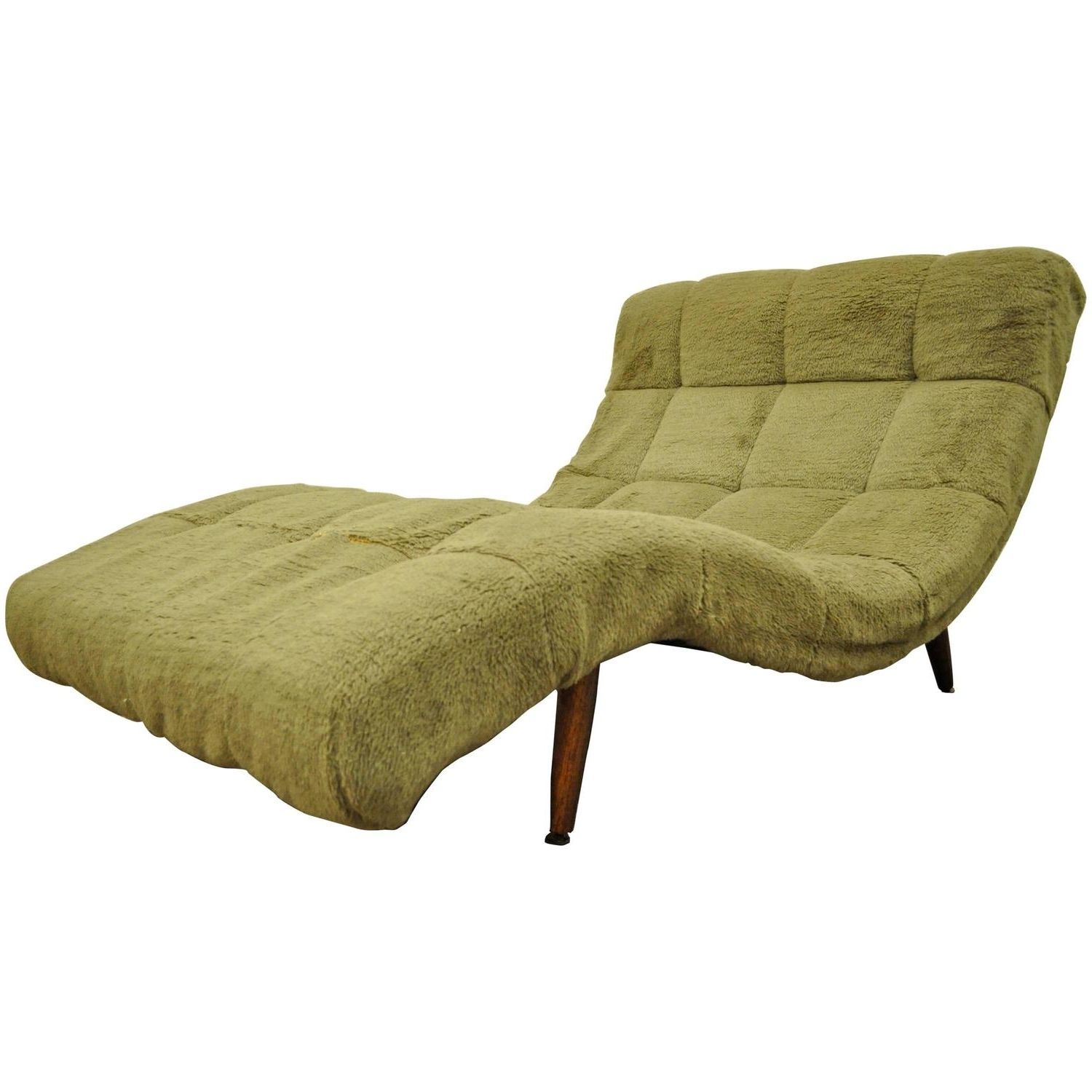 Contemporary Chaise Lounge Chairs Regarding Preferred Midcentury Modern Double Wide Wave Chaise Lounge In The Style Of (View 15 of 15)