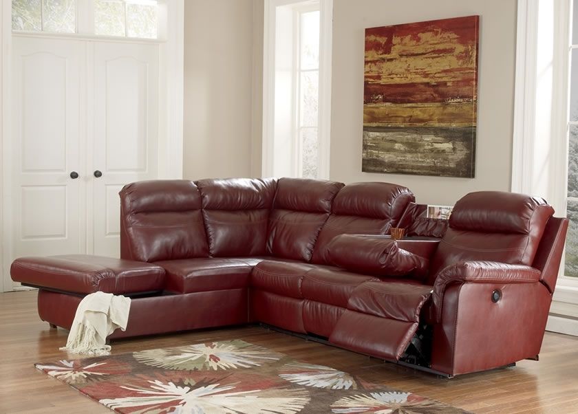 Cool Red Leather Sectional Sofa With Recliners Centerfieldbar Within Best And Newest Red Leather Sectional Sofas With Recliners (View 5 of 10)