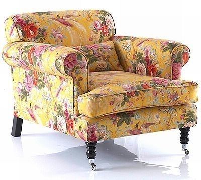 Country English – Pretty Yellow Chintz Chair (View 1 of 10)