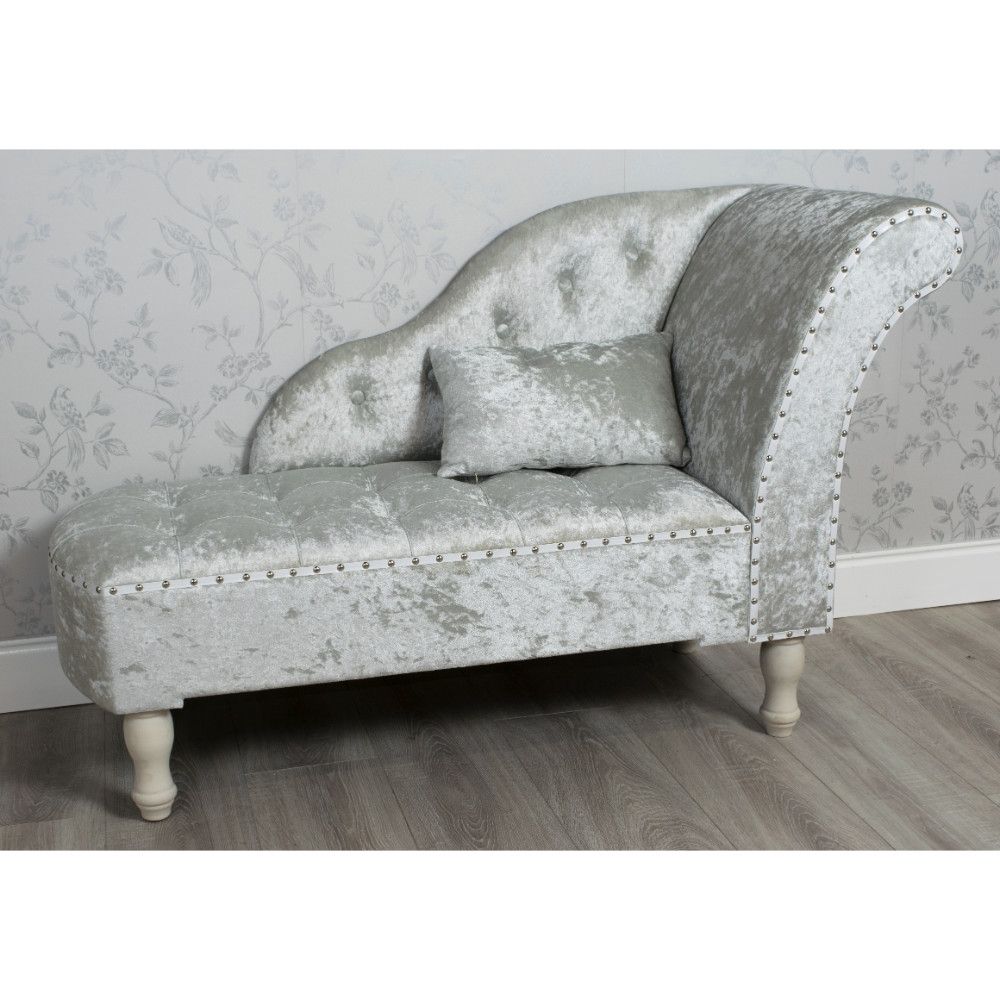 Crushed Velvet Chaise Lounge Grey – Allens With Newest Velvet Chaise Lounges (View 1 of 15)
