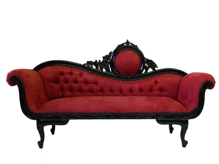 Current Black And Red Couch Sofa Victorian Goth Gothic Furniture Decor With Gothic Sofas (View 2 of 10)