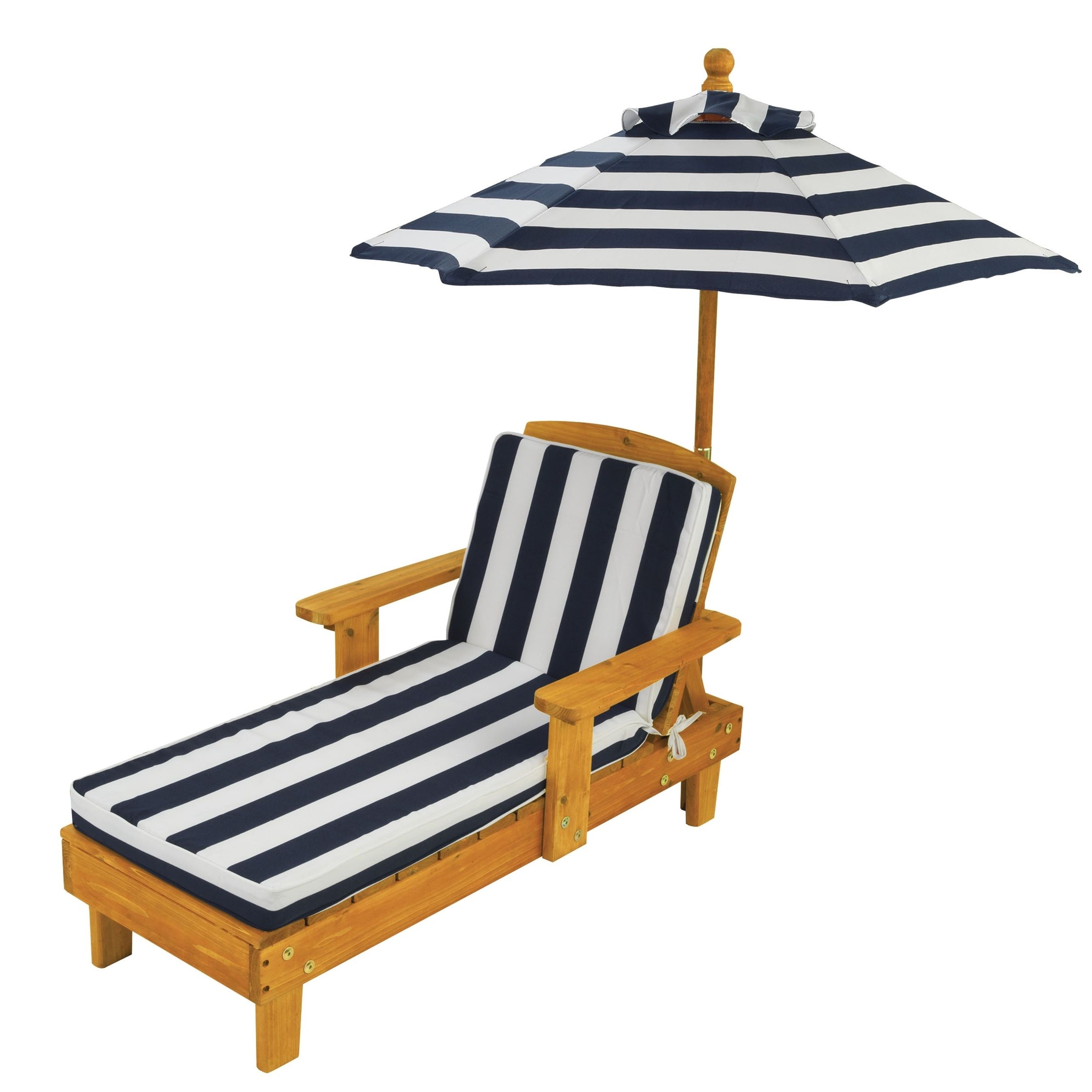 Current Kid's Blue/ White Striped Outdoor Chaise With Umbrella – Free Pertaining To Children's Outdoor Chaise Lounge Chairs (View 11 of 15)