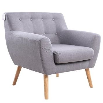 Current Single Seat Sofa Chairs Throughout Foxhunter Linen Fabric 1 Single Seat Sofa Tub Armchair Dining (View 5 of 10)