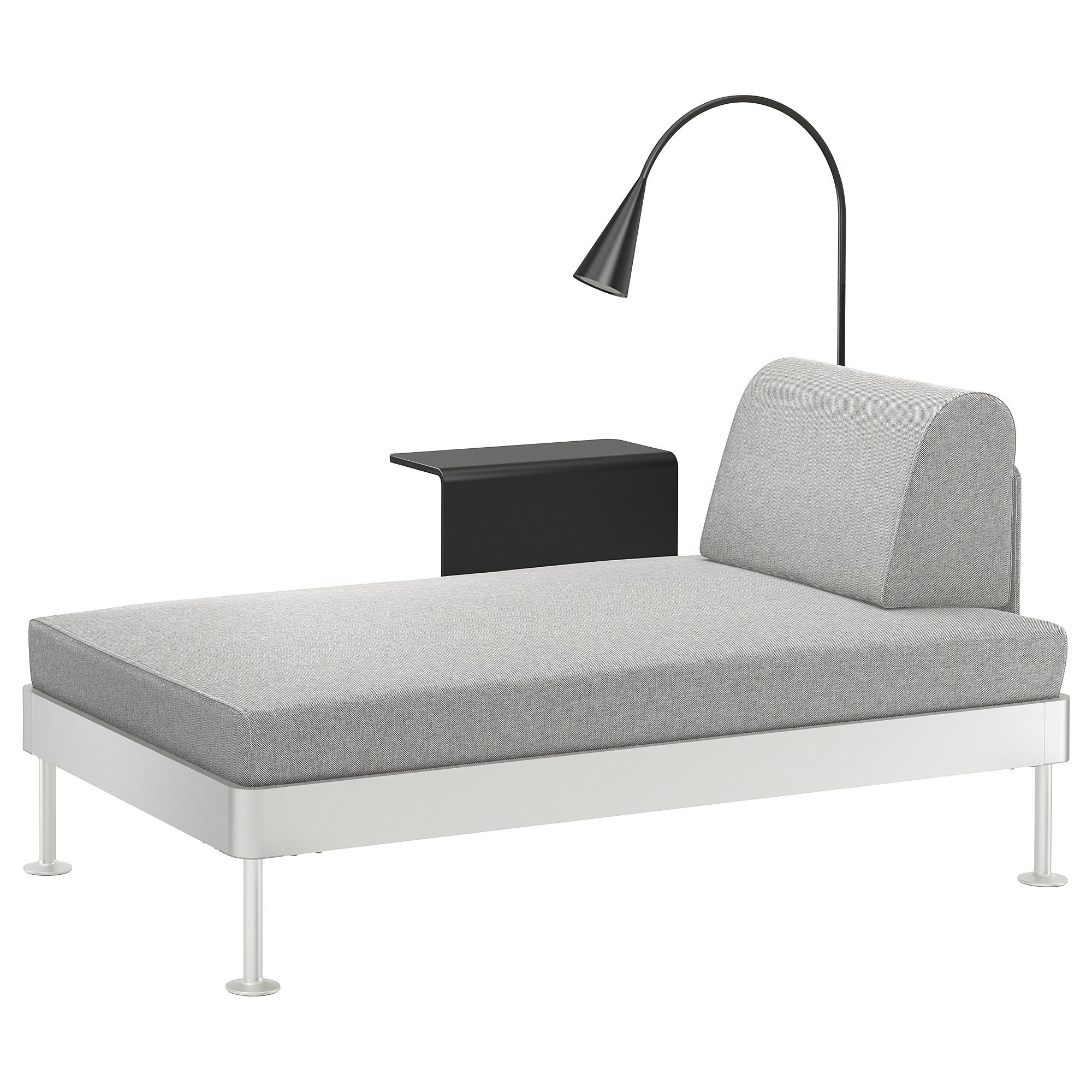 Delaktig Chaise Longue W Side Table And Lamp Tallmyra White/black With Regard To Trendy Ikea Chaise Longues (View 8 of 15)