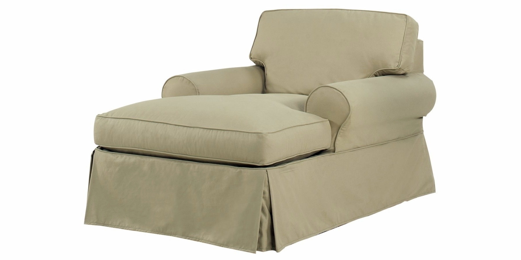 Featured Photo of 2024 Latest Chaise Lounge Chairs with Arms Slipcover