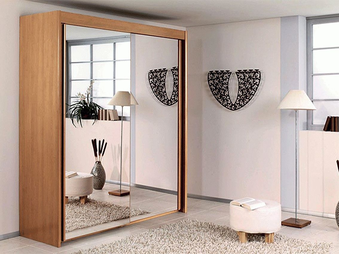 Double Sliding Door Wardrobe • Double Door Ideas Inside Newest Double Wardrobes With Mirror (View 12 of 15)