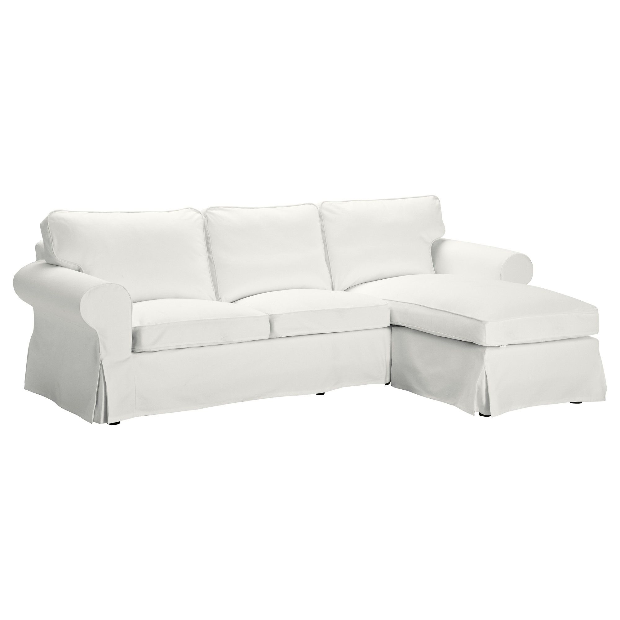 Ektorp Cover For 3 Seat Sofa With Chaise Longue/blekinge White – Ikea In Current Ikea Chaise Sofas (View 13 of 15)