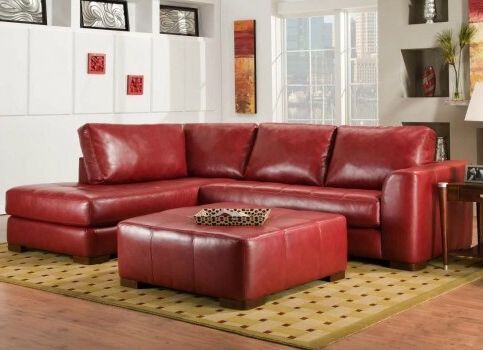 Featured Photo of  Best 10+ of Red Leather Sectional Couches