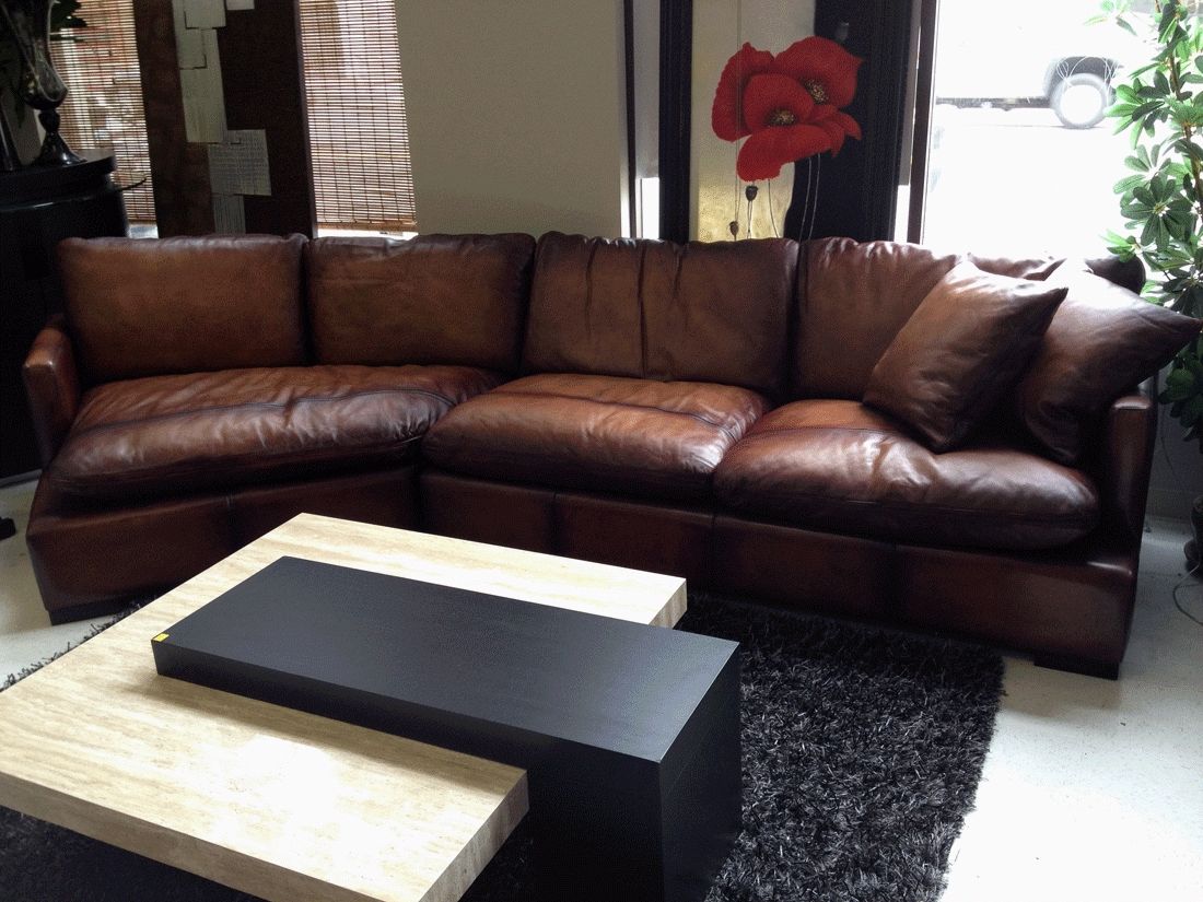 Famous Small Sectionals With Chaise With Living Room Cozy Living Room Design With Brown Leather Sectional (View 10 of 15)