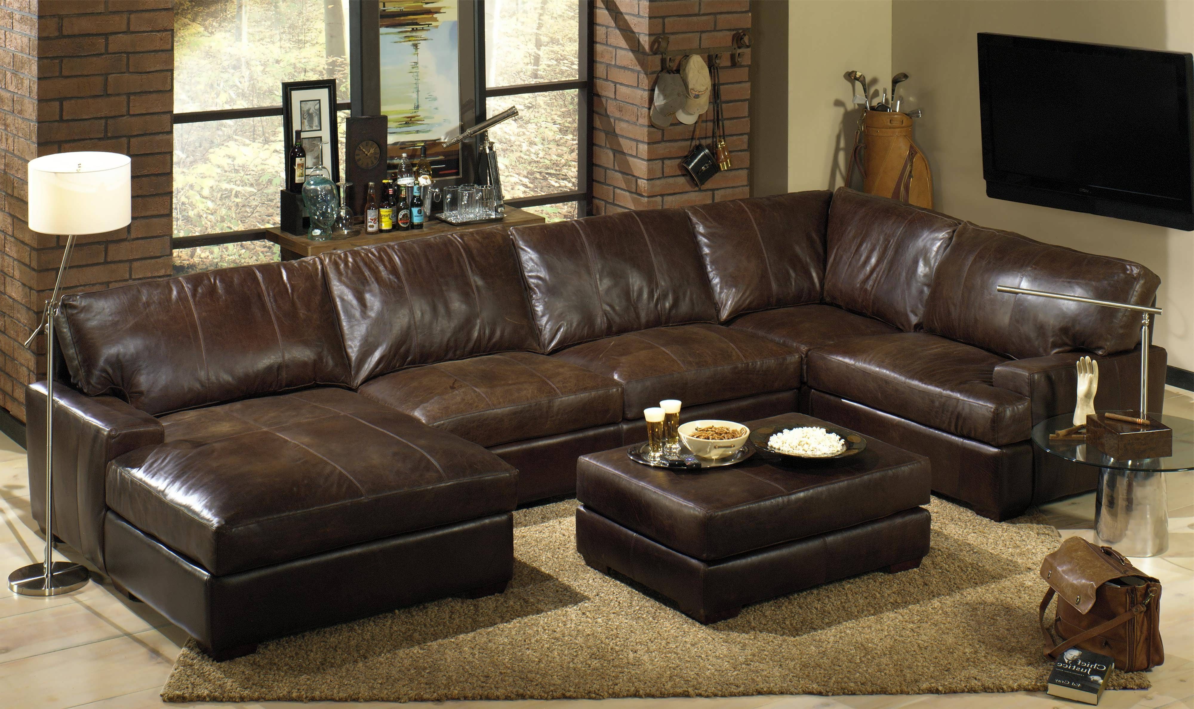 Famous Sofa : Chaise Sofa Sectional With Chaise And Recliner White Throughout Black Leather Sectionals With Chaise (Photo 2 of 15)
