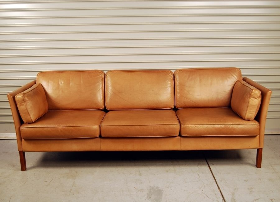 light tan faux leather sofa