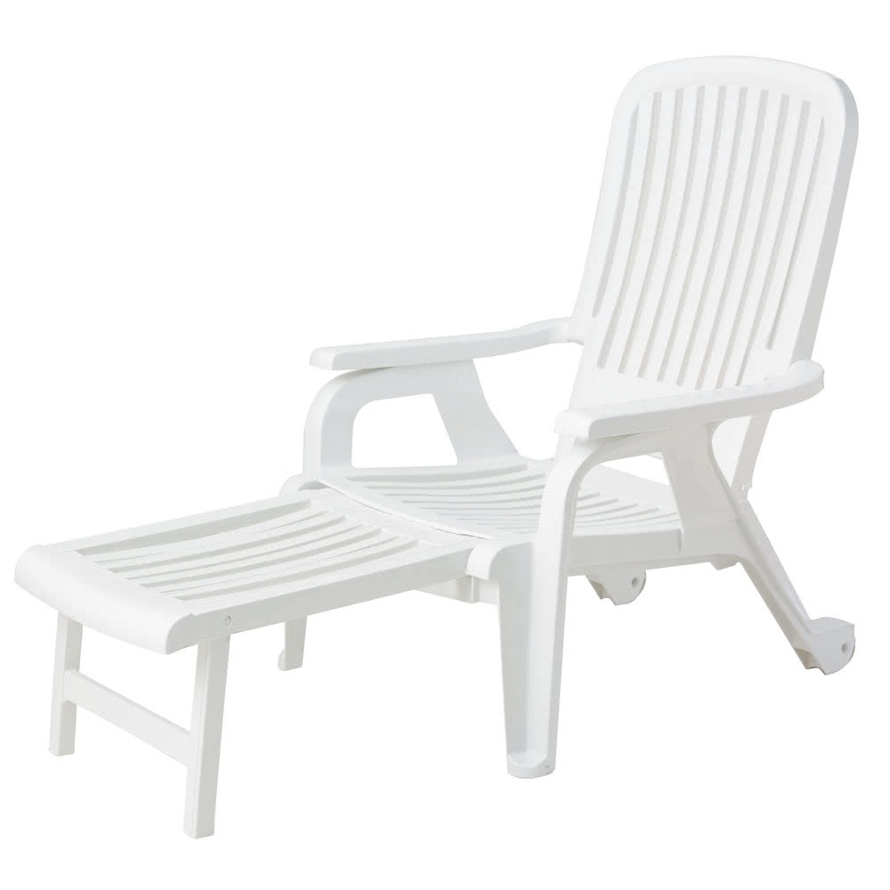 Fashionable Grosfillex Us658004 White Bahia Stacking Resin Chair With Pull Out With Grosfillex Chaise Lounge Chairs (Photo 11 of 15)