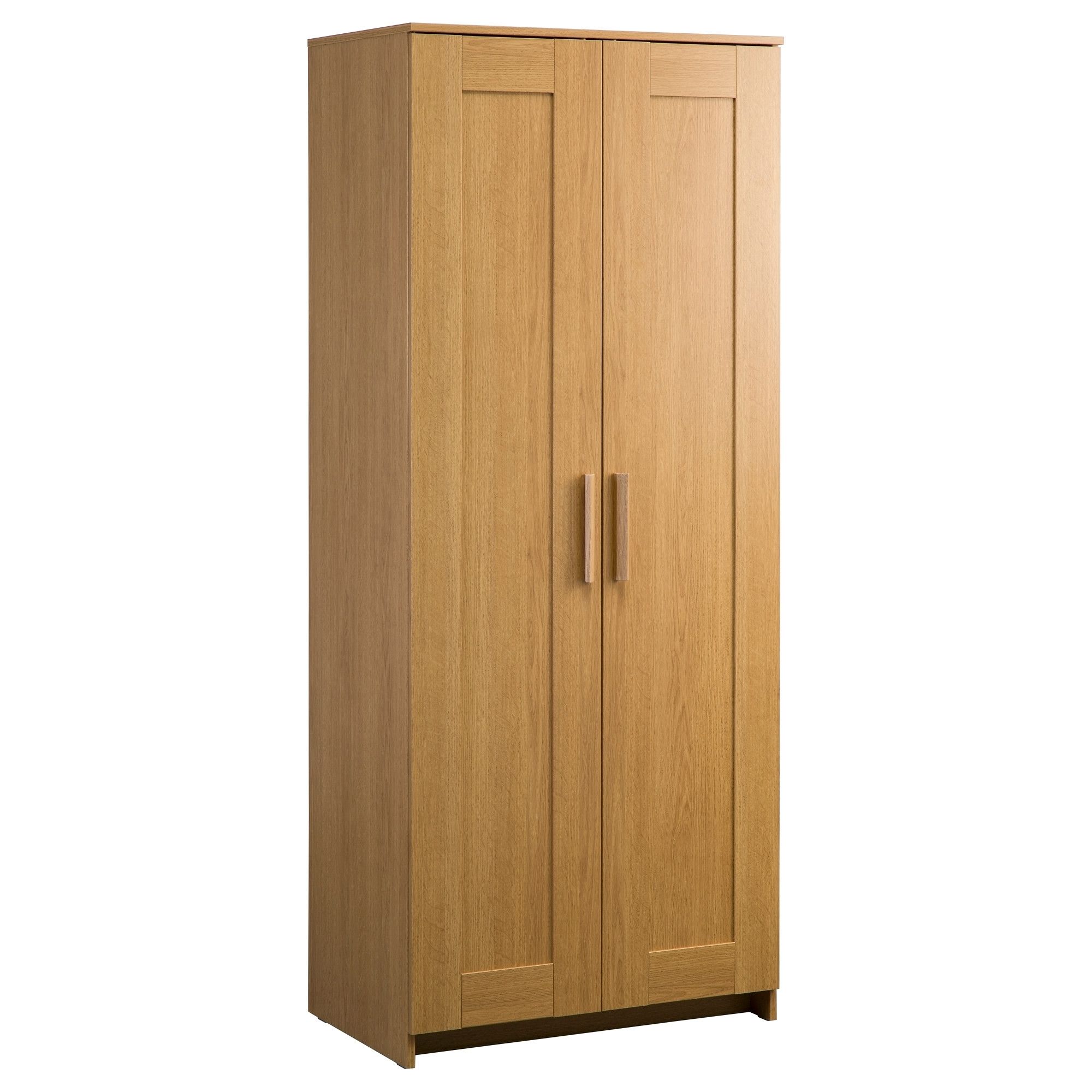 Fashionable Oak Wardrobes Within Brimnes Wardrobe With 3 Doors Oak Effect 117x190 Cm – Ikea (View 15 of 15)