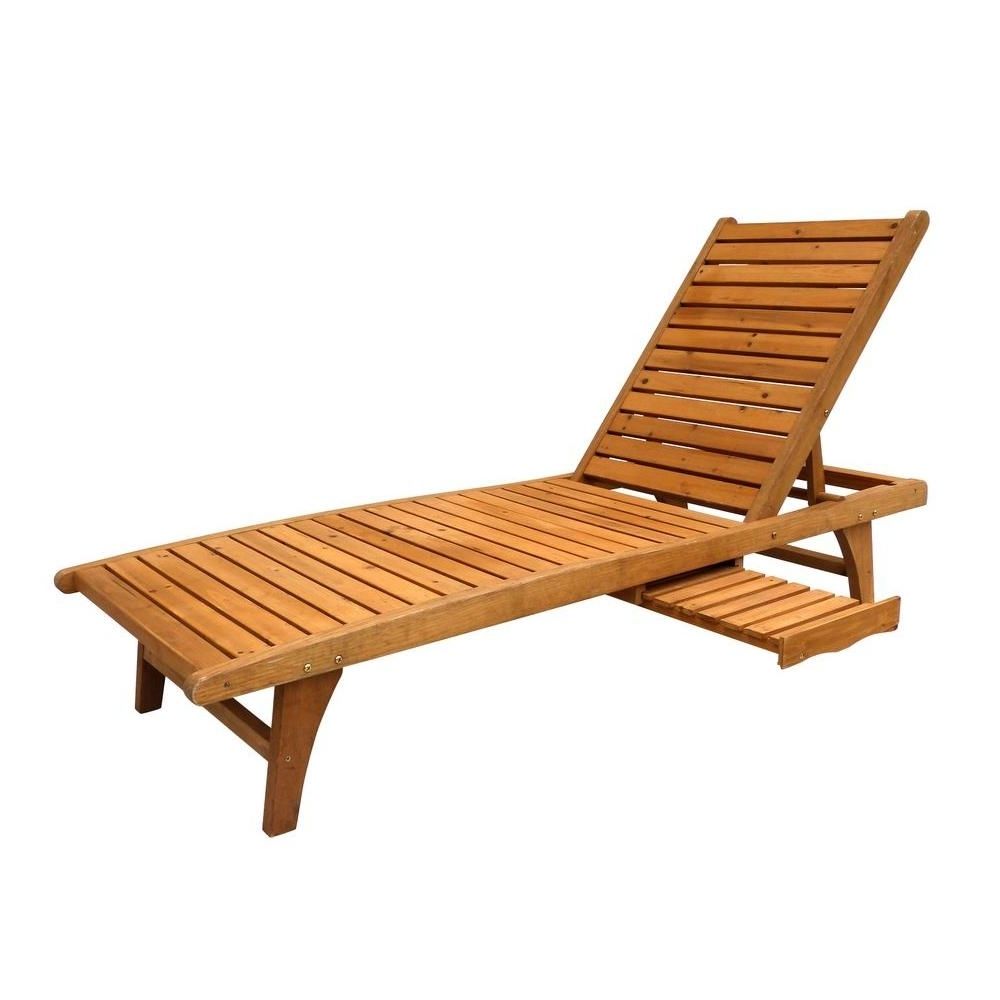 Fashionable Wood – Outdoor Chaise Lounges – Patio Chairs – The Home Depot Throughout Wood Chaise Lounge Chairs (View 1 of 15)