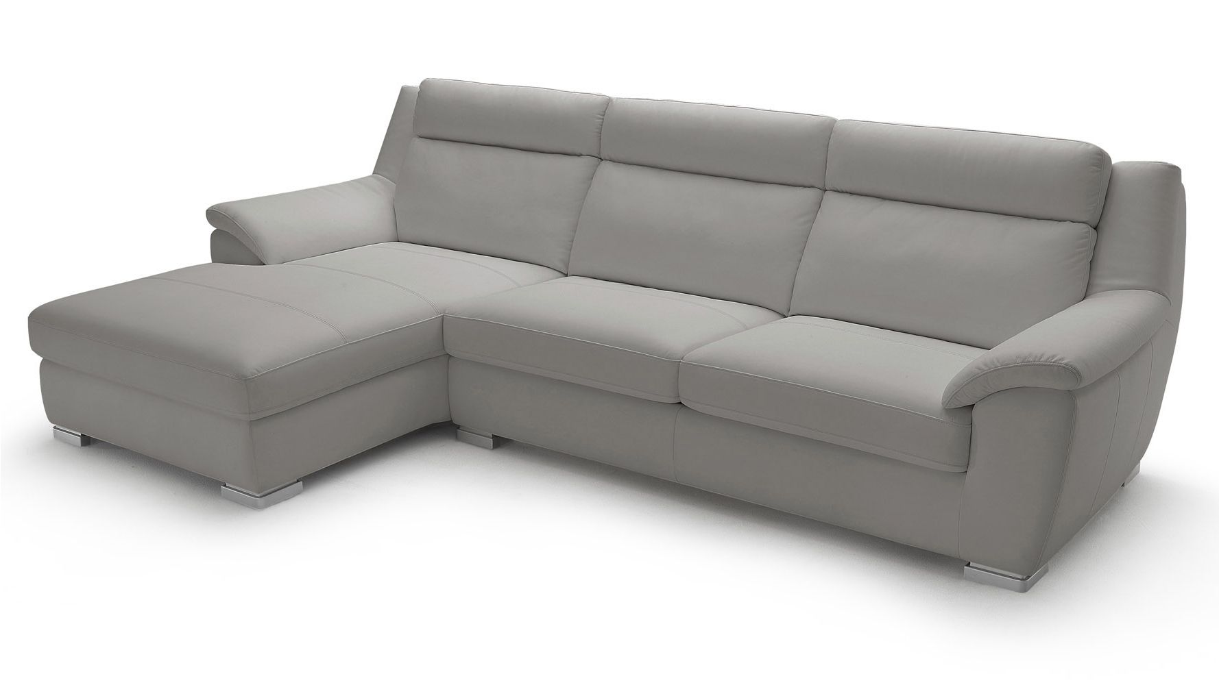 Favorite Chaise Lounge Sleepers With Regard To Manor Light Grey Top Grain Leather Sofa Sleeper Sectional With (View 8 of 15)