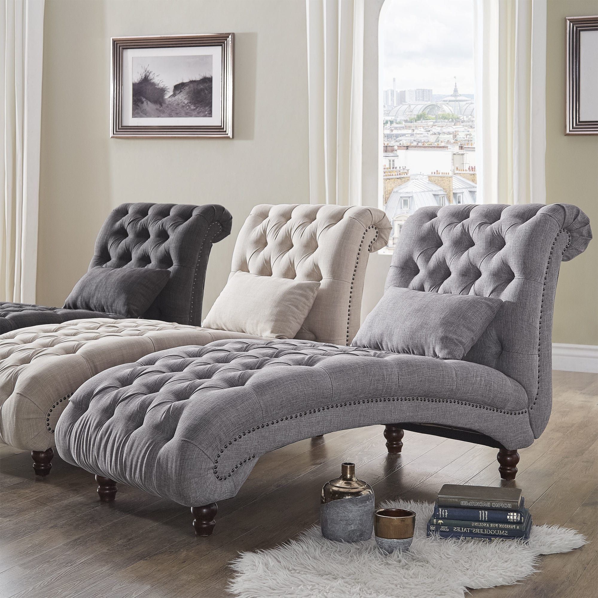 Favorite Knightsbridge Tufted Oversized Chaise Loungeinspire Q Artisan Within Overstock Chaise Lounges (View 1 of 15)
