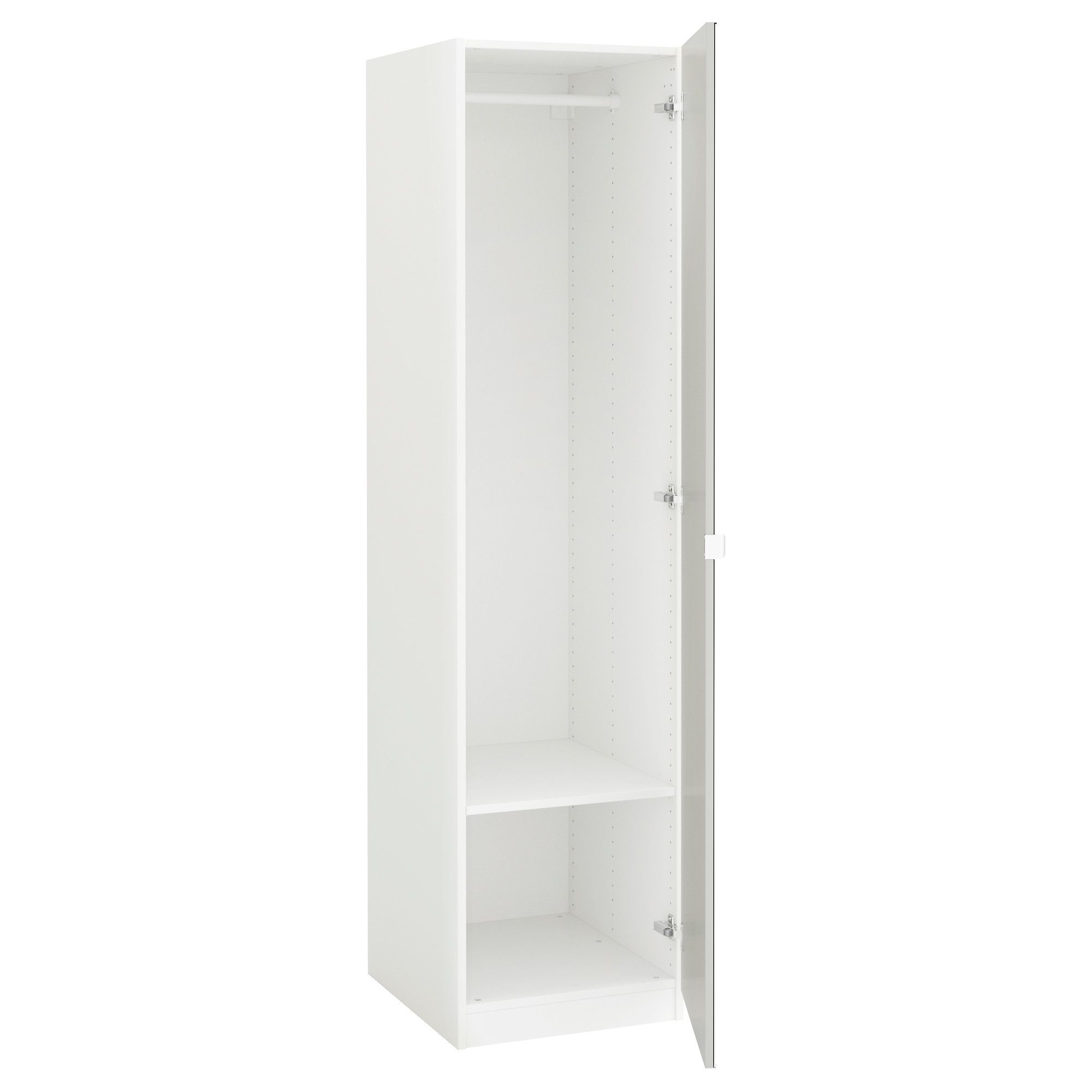 Favorite Single White Wardrobes Pertaining To Pax Wardrobe White/vikedal Mirror Glass 50x60x201 Cm – Ikea (View 2 of 15)