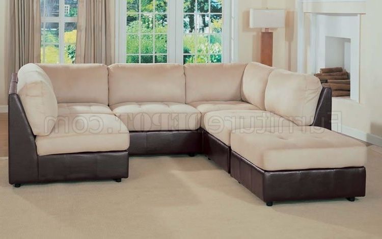 Favorite Two Tone Sofas Pertaining To Leather And Microfiber Two Tone Sectional Sofa (View 8 of 10)
