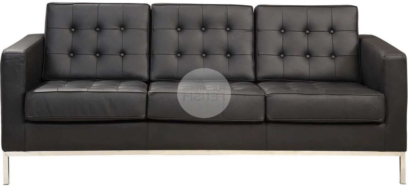 Florence Knoll 3 Seater Sofas Throughout Most Popular Florence Knoll Replica 3 Seater Sofa – Black Furniture Fetish Gold (View 3 of 10)