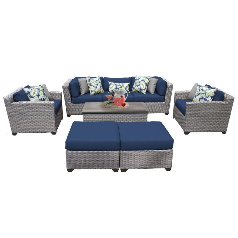 Florence Medium Sofas In Most Popular Tk Classics Florence 7 Piece Rattan Sofa Set With Cushions (View 10 of 10)