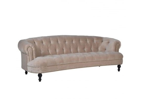 French Style Sofas Regarding Newest Velvet 3 Seater Buttoned Sofa (View 3 of 10)