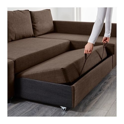 Friheten Sofa Bed With Chaise, Skiftebo Brown Skiftebo Brown Intended For Recent Ikea Loveseat Sleeper Sofas (View 8 of 10)