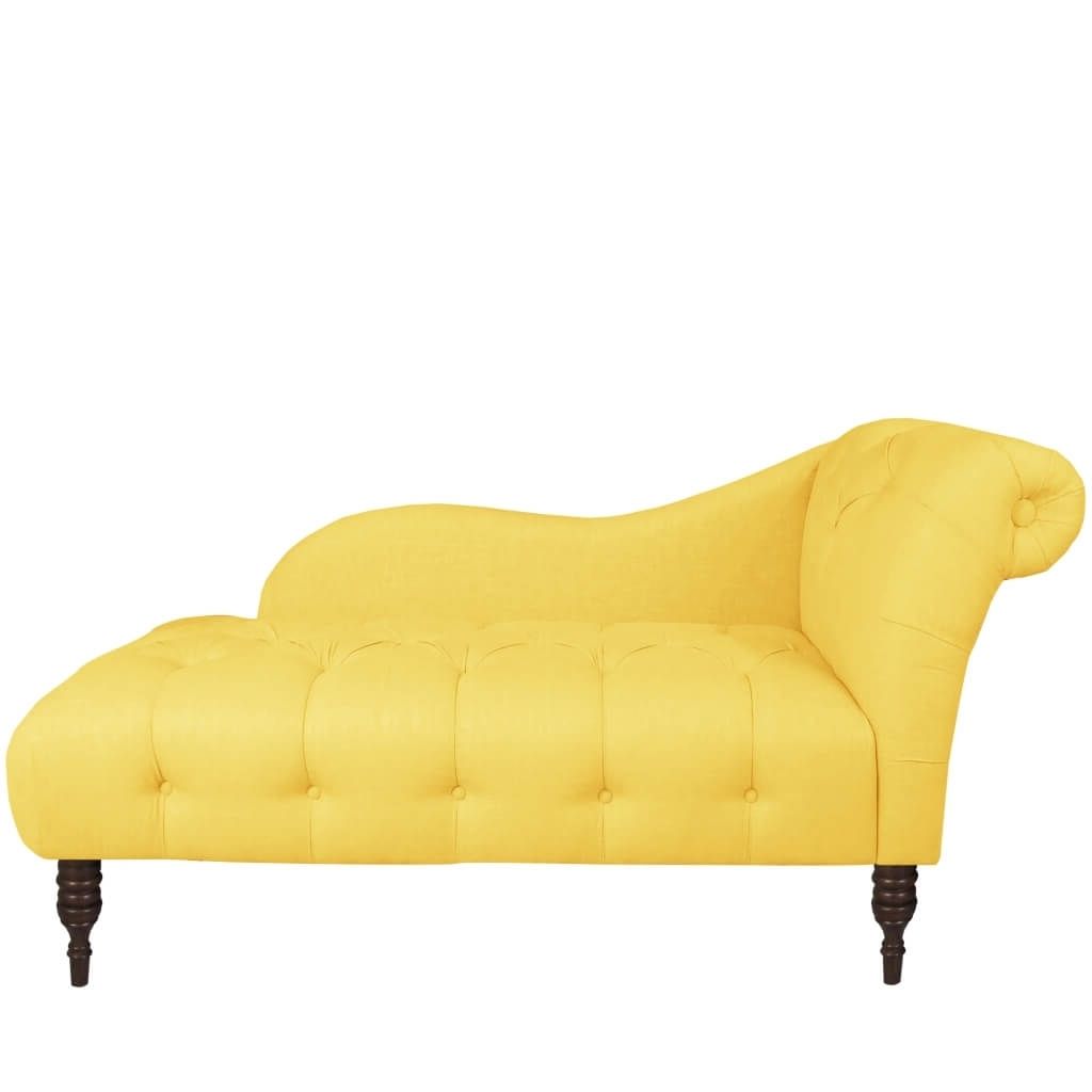 Furniture: Custom Yellow Tufted Chaise Lounge For Attractive With Most Recent Yellow Chaise Lounge Chairs (View 11 of 15)