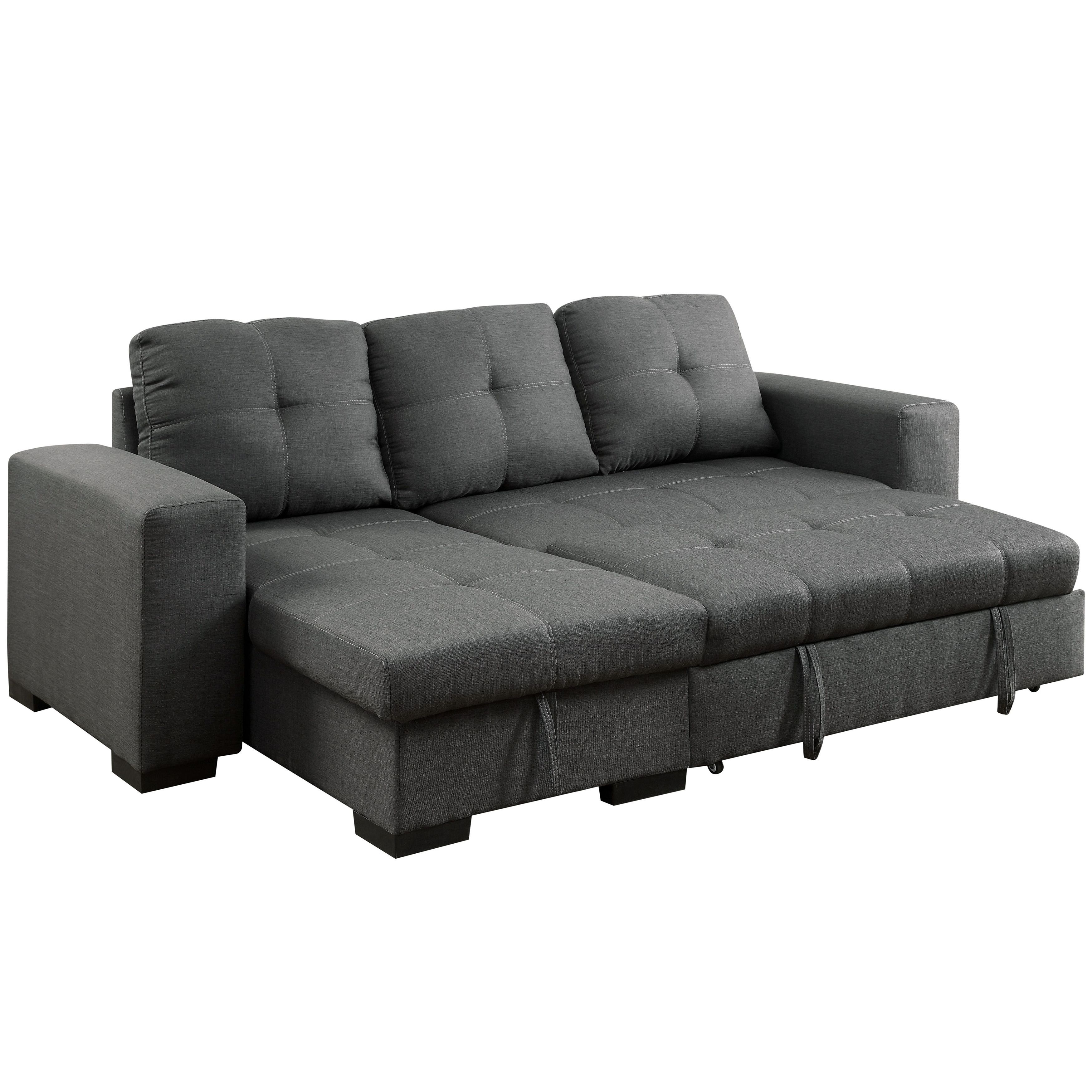 Furniture Of America Sagel Reversible Sectional With Pull Out With Fashionable Sofas With Reversible Chaise Lounge (View 3 of 15)