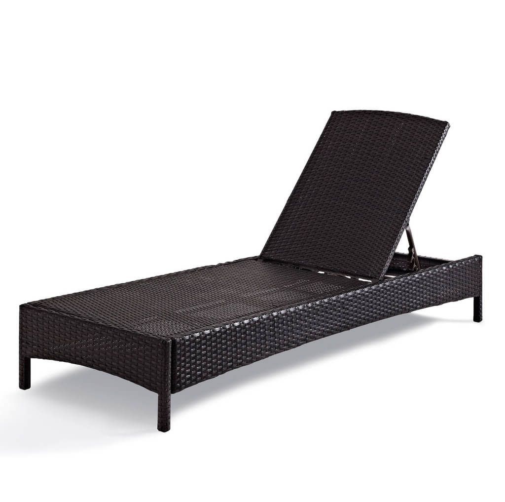 Furniture: Solid Black Wikcer Outdoor Chaise Lounge Frame For With Regard To 2018 Black Outdoor Chaise Lounge Chairs (View 11 of 15)