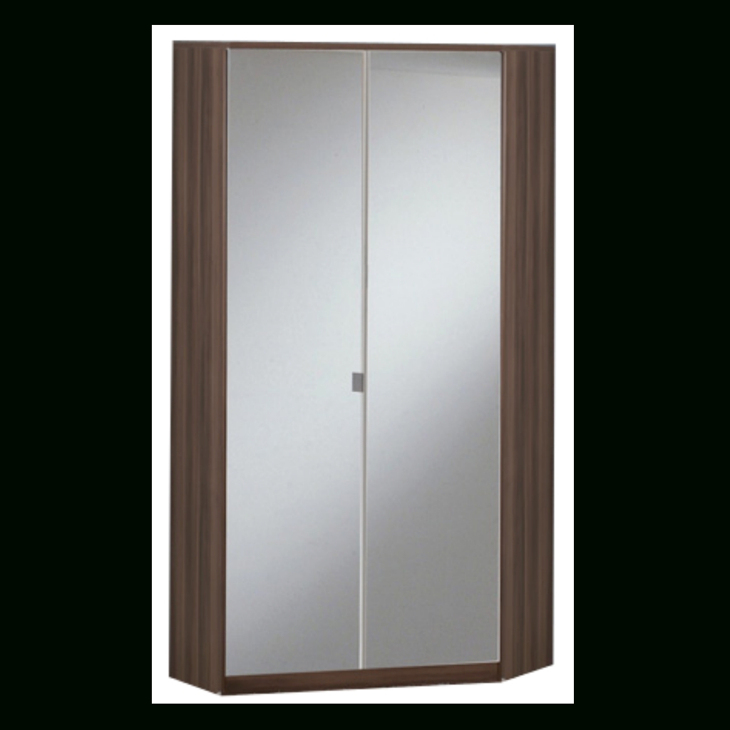 Gamma Walnut & Black Gloss 2 Door Corner Wardrobe (Photo 6 of 15)