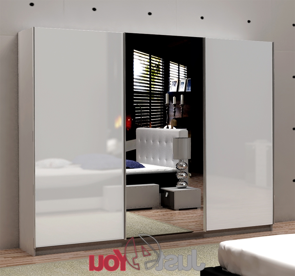 Gloss Wardrobes Within Fashionable Wardrobe Fox With Mirror – Sliding Doors With High Gloss, Various (View 5 of 15)