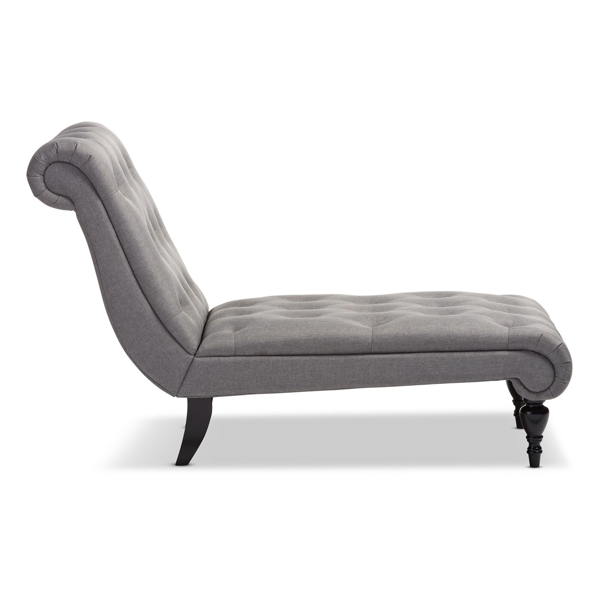 Gray Chaise Lounges Intended For Best And Newest Baxton Studio Layla Mid Century Retro Modern Grey Fabric (View 12 of 15)