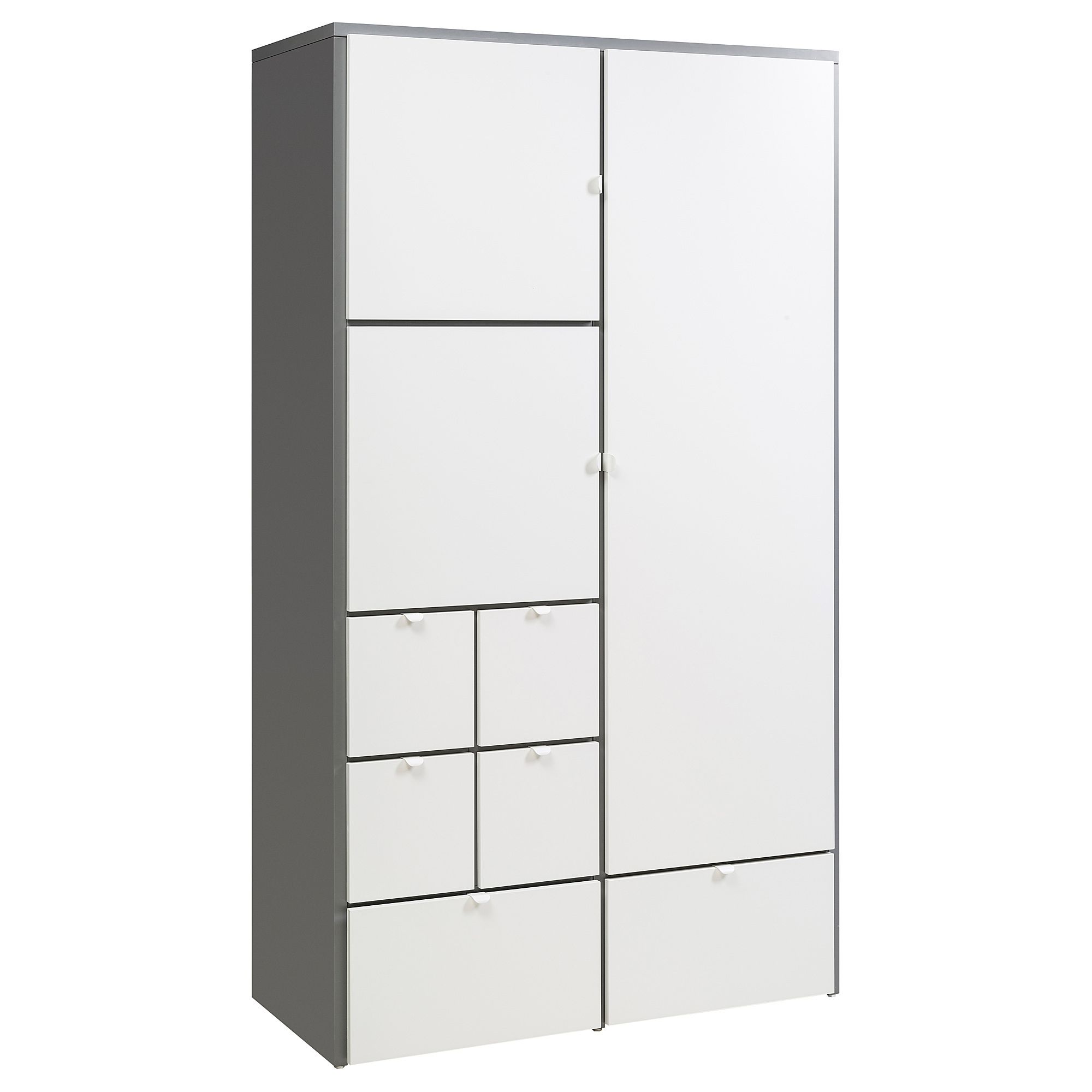 Grey Wardrobes Within Latest Visthus Wardrobe Grey/white 122x59x216 Cm – Ikea (View 8 of 15)