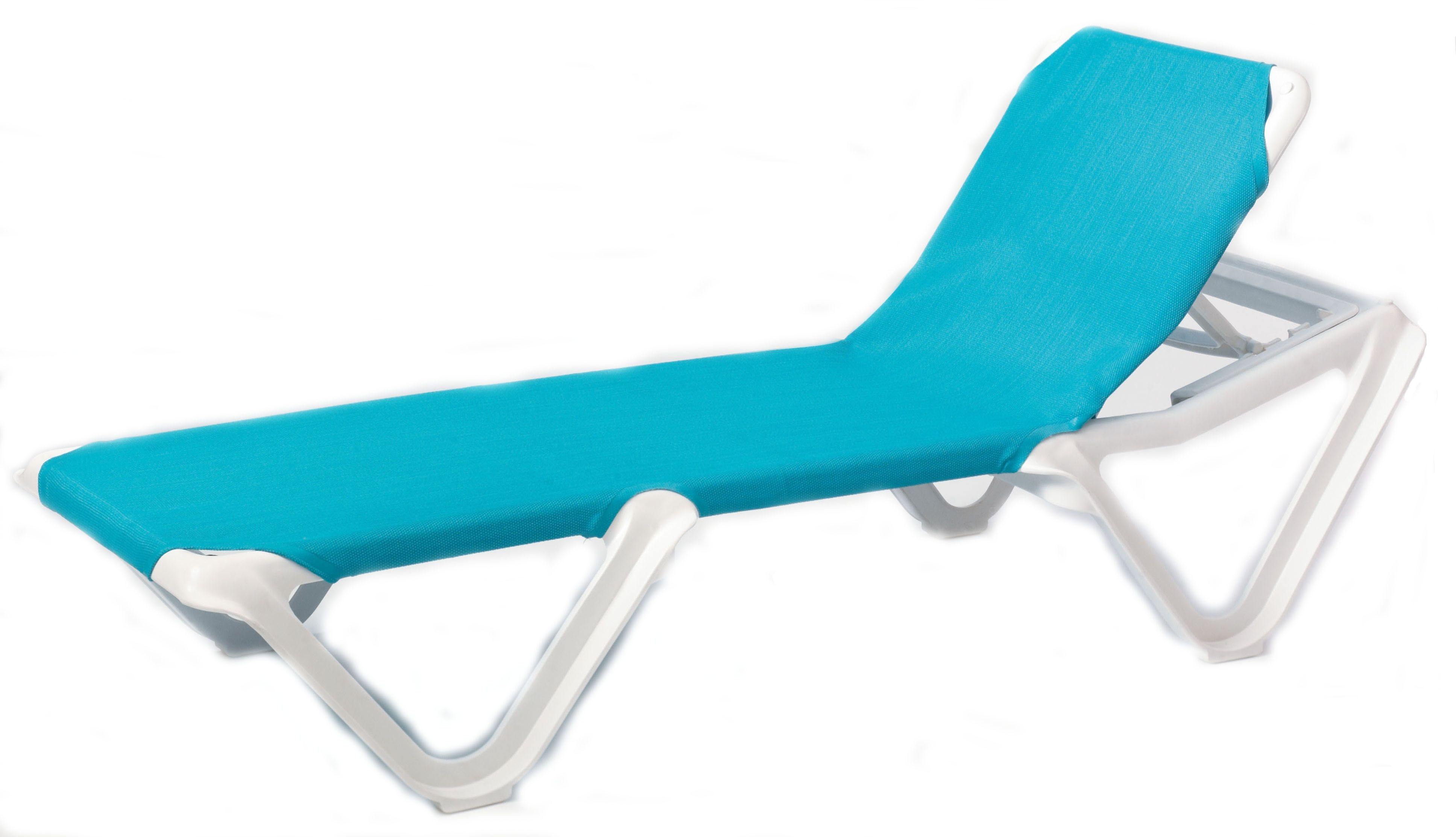 Grosfillex Nautical Adjustable Resin Sling Chaise Lounge Chair W/o With Regard To 2018 Chaise Lounge Sling Chairs (View 8 of 15)