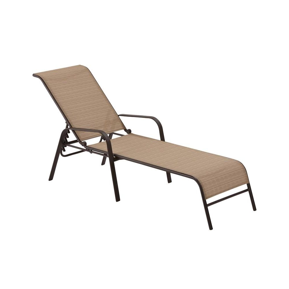 Hampton Bay Mix And Match Sling Outdoor Chaise Lounge Fls00036g W For Newest Home Depot Chaise Lounges (Photo 1 of 15)