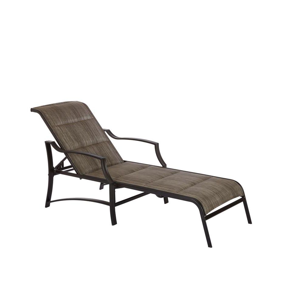 Hampton Bay Statesville Pewter Aluminum Outdoor Chaise Lounge For Newest Outdoor Chaise Lounges (View 1 of 15)